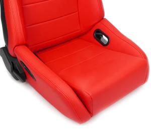 NRG Innovations - NRG Omega Reclinable Racing Seat (Pair) Red with Black Carbon Vinyl Back - Image 3