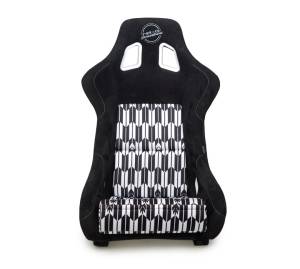 NRG Innovations - NRG FRP Bucket Seat Vegan Suede w/ Black & White Yaba Print - Large - Image 2