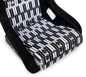 NRG Innovations - NRG FRP Bucket Seat Vegan Suede w/ Black & White Yaba Print - Large - Image 3