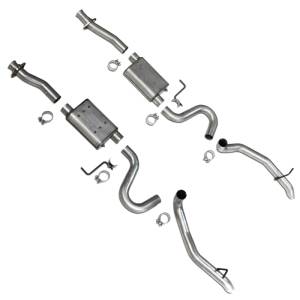 1987-1993 Ford Mustang GT BBK Cat Back Kit Varitune Mufflers - Aluminized turn downs