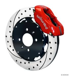 1992-1995 Honda Civic Wilwood Forged Dynalite Big Brake Front Brake Kit 12.19" (Red, Drilled)