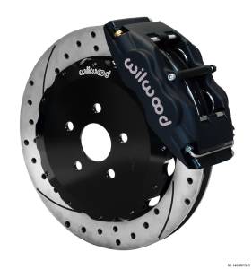 1989-1994 Nissan 240SX Wilwood Forged Superlite 4 Big Brake Front Brake Kit (Black, Drilled)