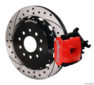 1990-1993 Acura Integra Wilwood Combination Parking Brake Caliper Rear Brake Kit 11" (Red/Drilled)